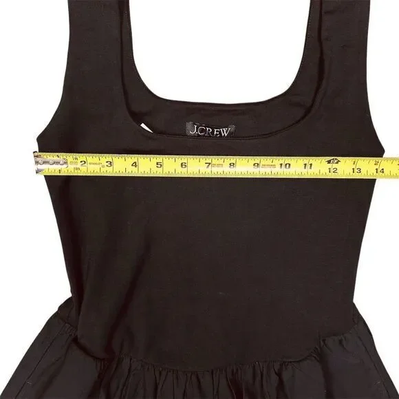NWT J. Crew Women's XS Black Drop-Waist Mixy Dress Knee Length Sleeveless‎ - Picture 6 of 10
